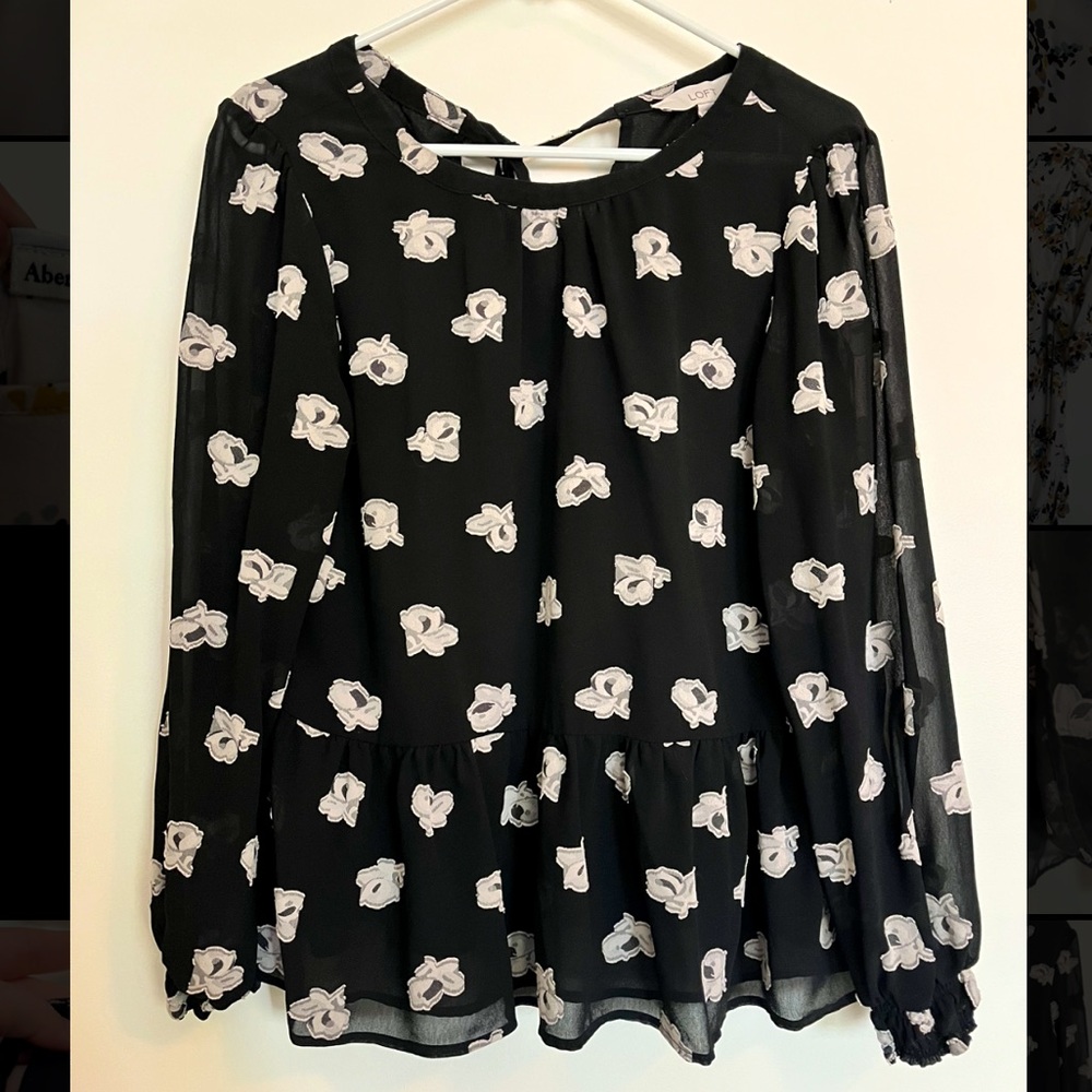 Loft Floral Peplum Blouse